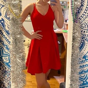 Classy red half length dress perfect for any special occasion!